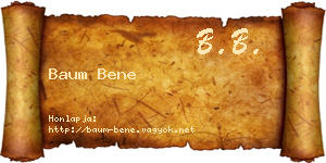 Baum Bene névjegykártya